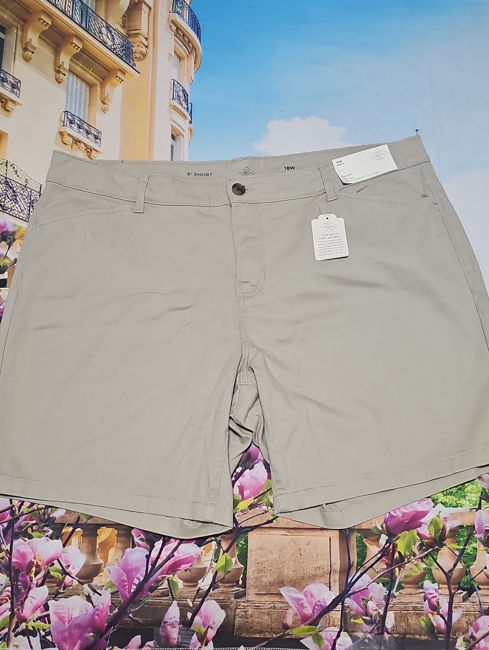 St. John's Bay Khaki Bermuda Shorts Size 18W New